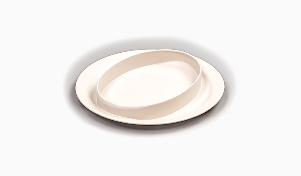 230mm Oval Feeder Plate with Rim